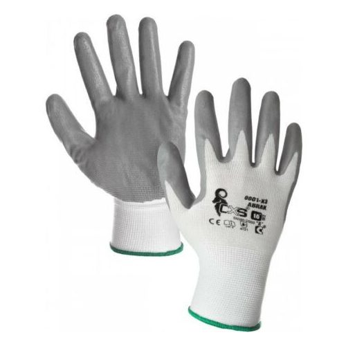 ABRAK 0001-X3 10-ES MÉRET, SZÜRKE NITRILBE MÁRTOTT KE