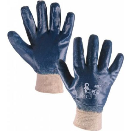 ARET 0006-10 KÉK NITRILBE MÁRTOTTPAMUT KESZTYŰ