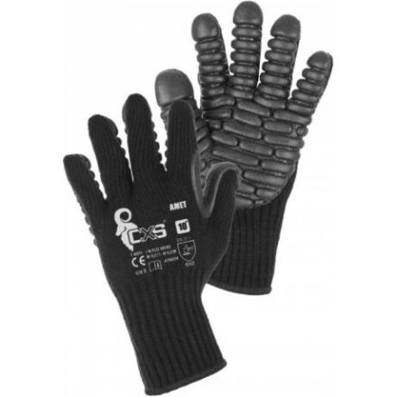 AMET 264002180010 ANTIVIBRÁCIÓS KÖTÖTT KESZTYŰ, HABOSÍTOTT PÁRNÁK TENYÉR, UJJ RÉSZEN